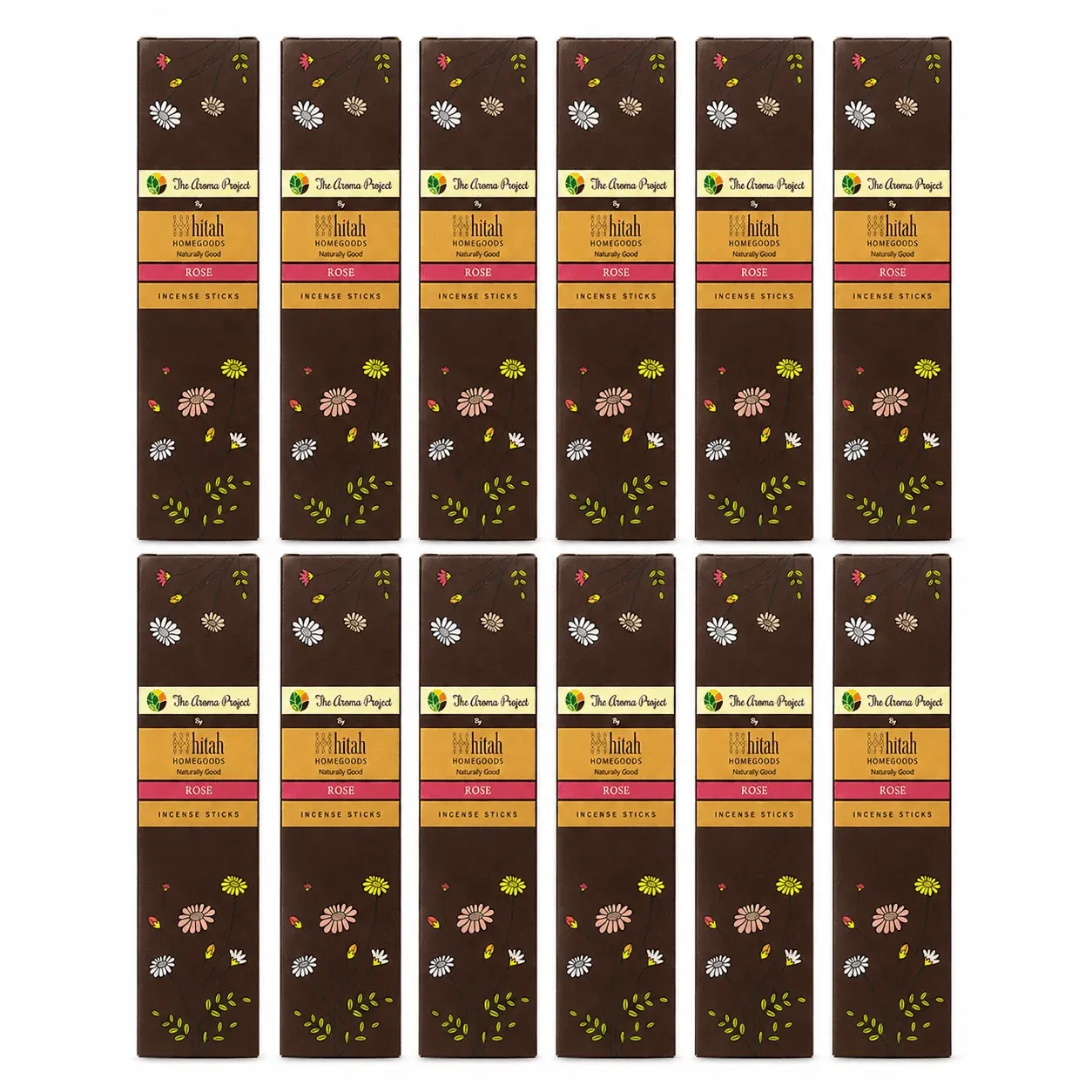 Rose Incense Sticks (Agarbatti) Pack of 12 Bulk