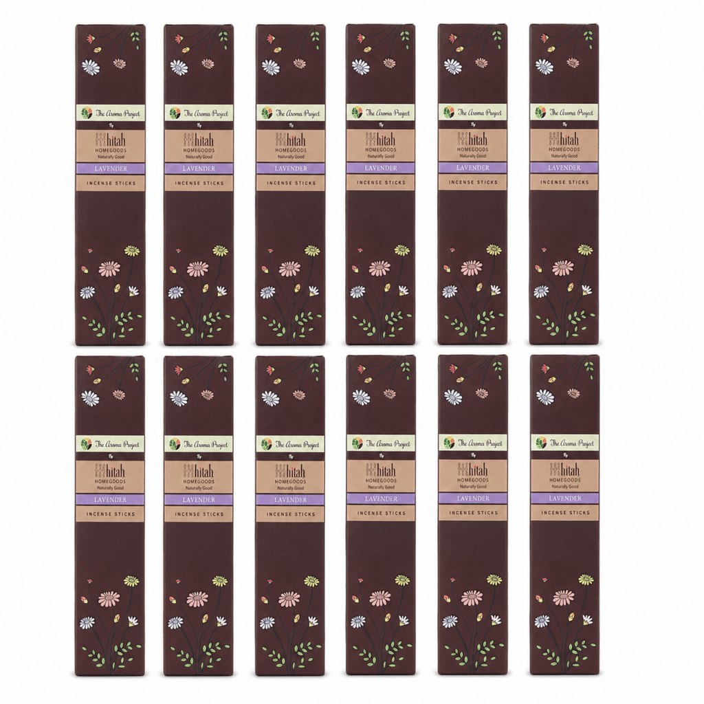 Lavender Incense Sticks Agarbatti Pack of 12 Bulk with 60 Minutes Burning Time