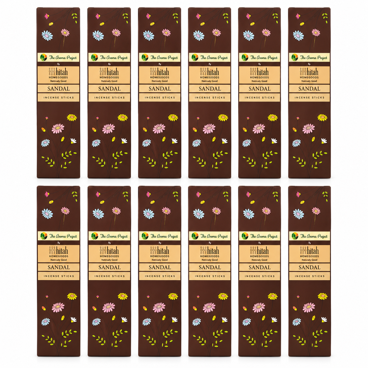 Sandal Incense Sticks Box Array sandalwood incense sticks pack of 12